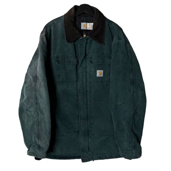 VTG USA Carhartt Quilt Lined Green Coat XL - Picture 1 of 9
